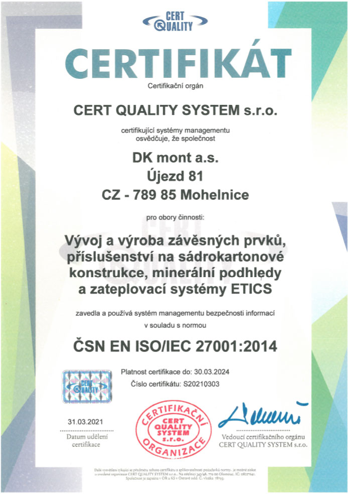 ČSN EN ISO/IEC 27001:2014
